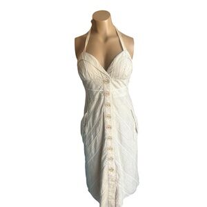 Elegant Cream Halter Dress